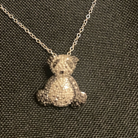 Silver Diamond Chip Panda & Necklace - Picture 3 of 5